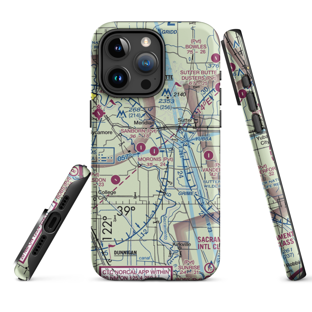 Moronis Airport (92CL) VFR Sectional  Tough iPhone Case iPhone 15 Pro Max model shown