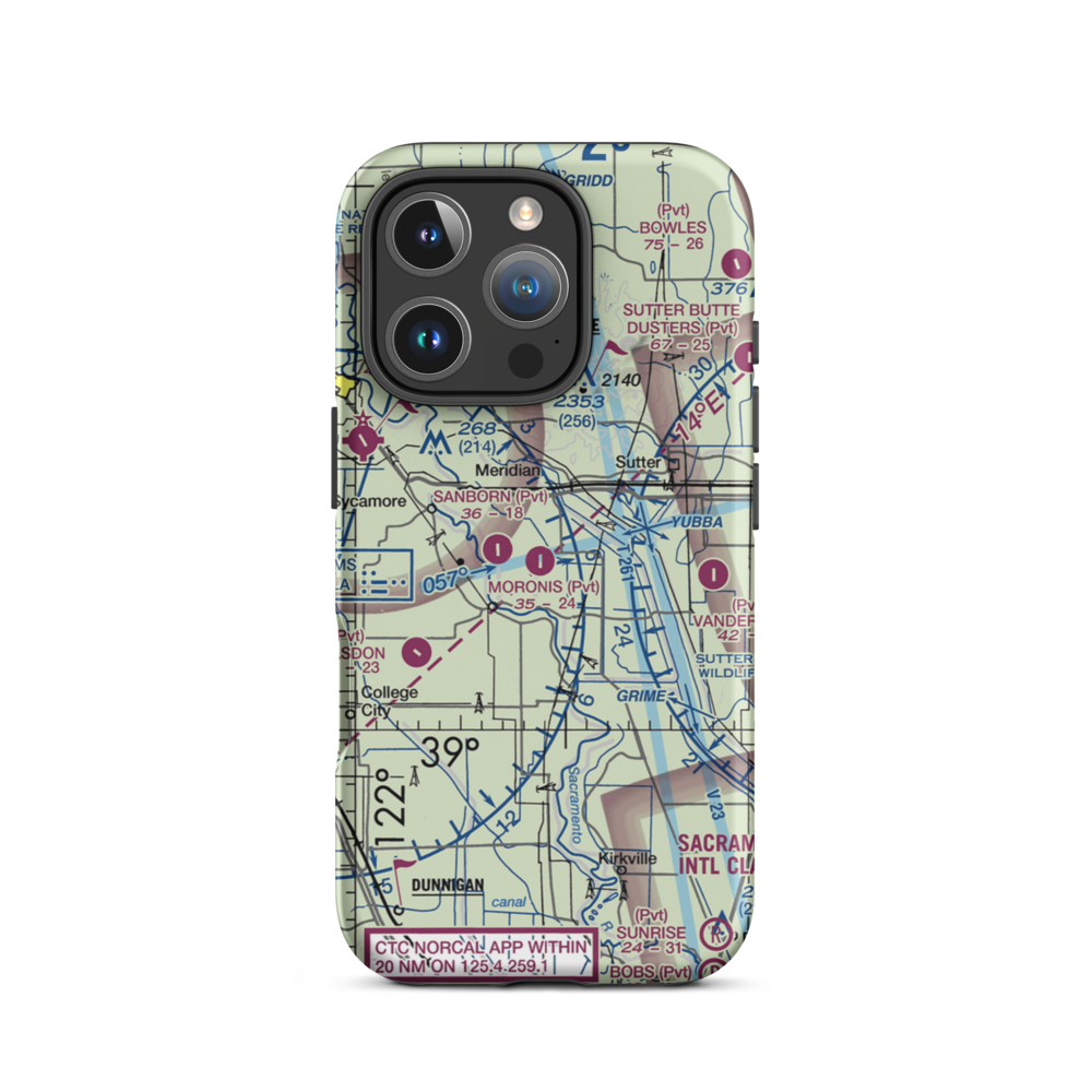 Moronis Airport (92CL) VFR Sectional  Tough iPhone Case iPhone 16 Pro model shown