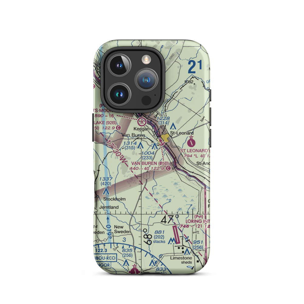Morrill Airpark (ME67) VFR Sectional  Tough iPhone Case iPhone 16 Pro model shown