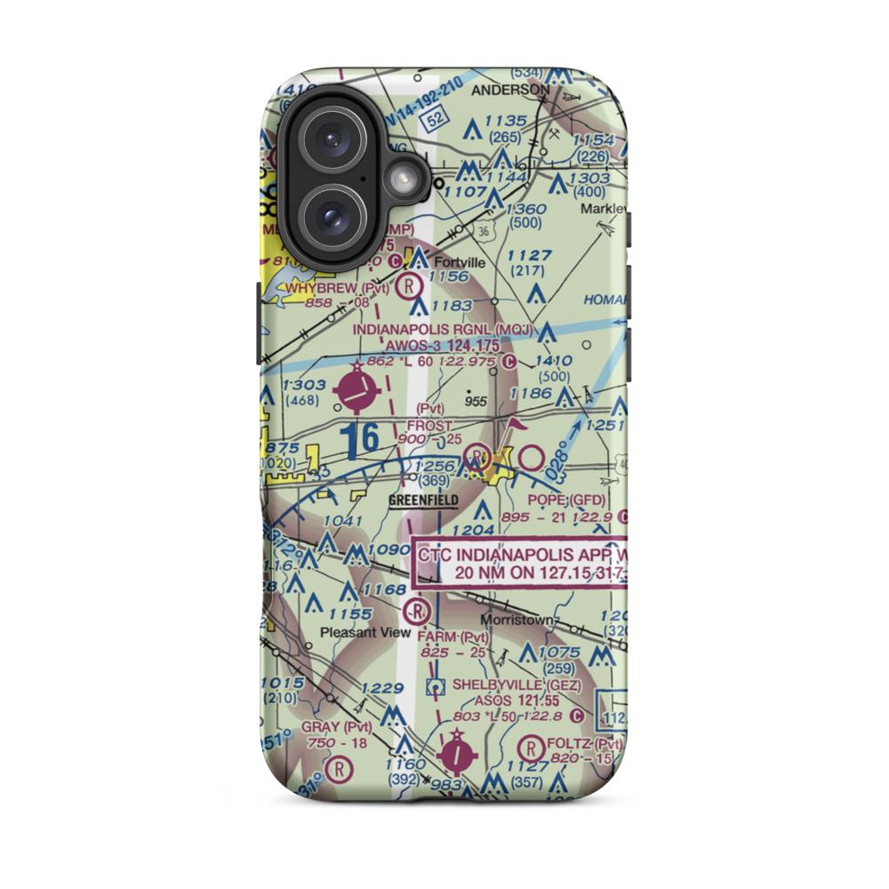 Morris Airport (1II8) VFR Sectional  Tough iPhone Case iPhone 16 Plus model shown