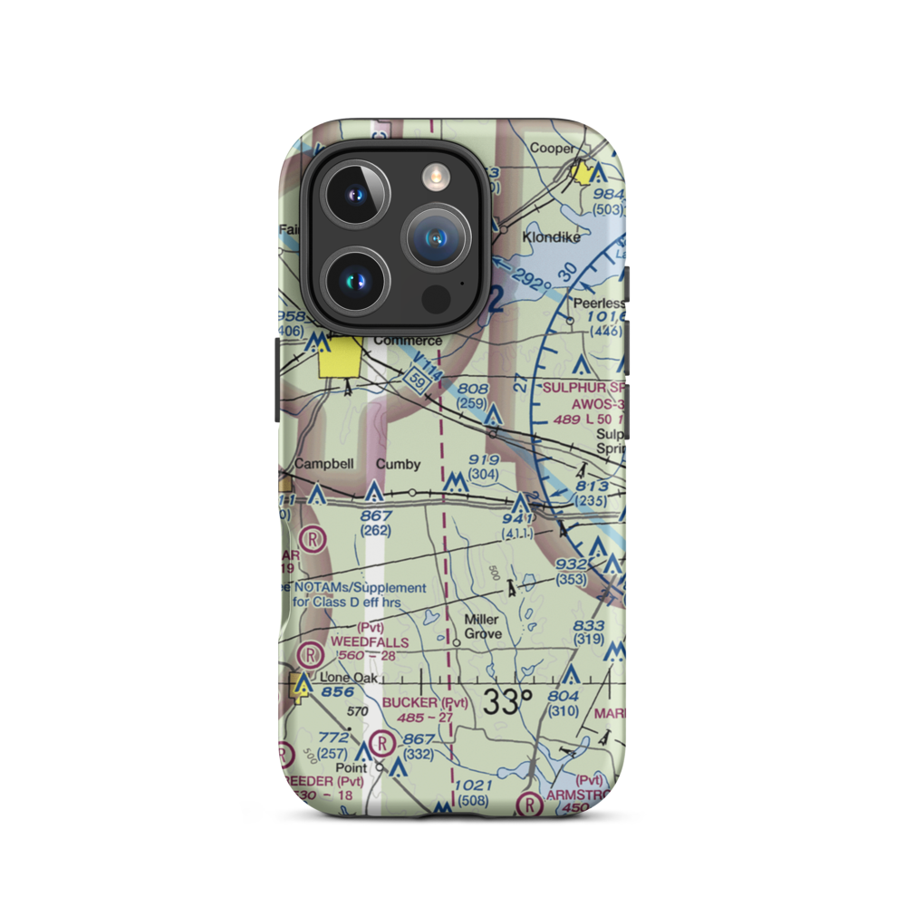 Morris Manor Airport (TA06) VFR Sectional  Tough iPhone Case iPhone 16 Pro model shown