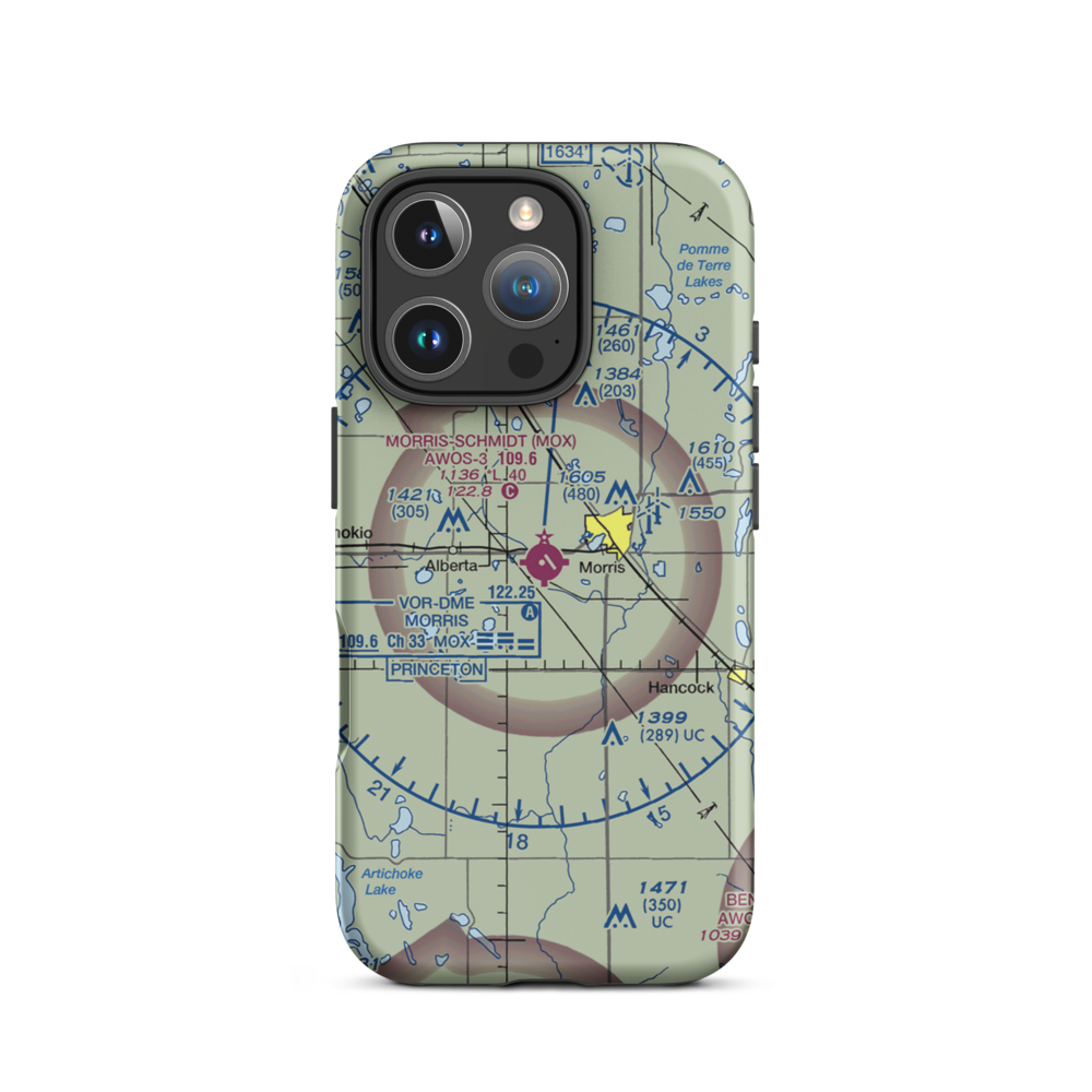Morris Municipal - Charlie Schmidt Airport (MOX) VFR Sectional  Tough iPhone Case iPhone 16 Pro model shown