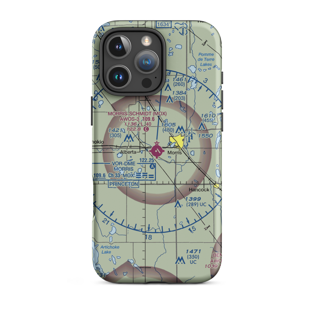 Morris Municipal - Charlie Schmidt Airport (MOX) VFR Sectional  Tough iPhone Case iPhone 16 Pro Max model shown