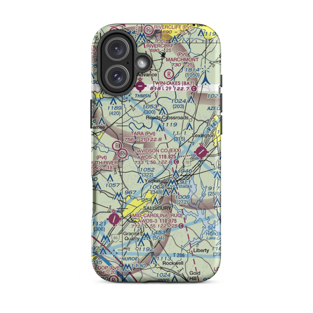 Morrison Field (48NC) VFR Sectional  Tough iPhone Case iPhone 16 Plus model shown
