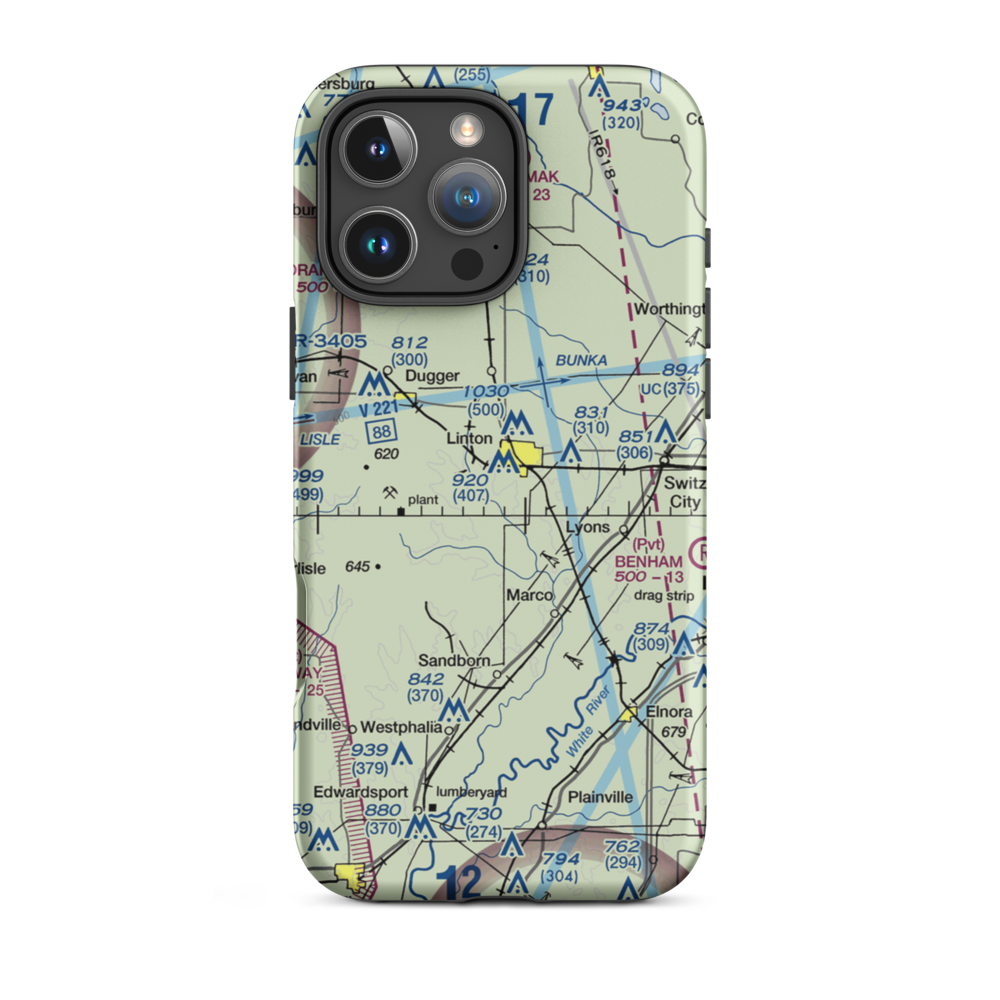 Morrison Flight Park Ultralightport (0IN6) VFR Sectional  Tough iPhone Case iPhone 16 Pro Max model shown