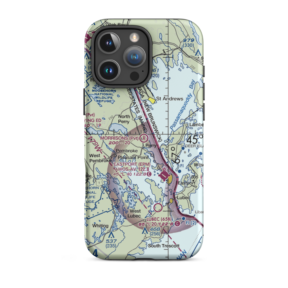 Morrison's Airport (ME88) VFR Sectional  Tough iPhone Case iPhone 16 Pro Max model shown