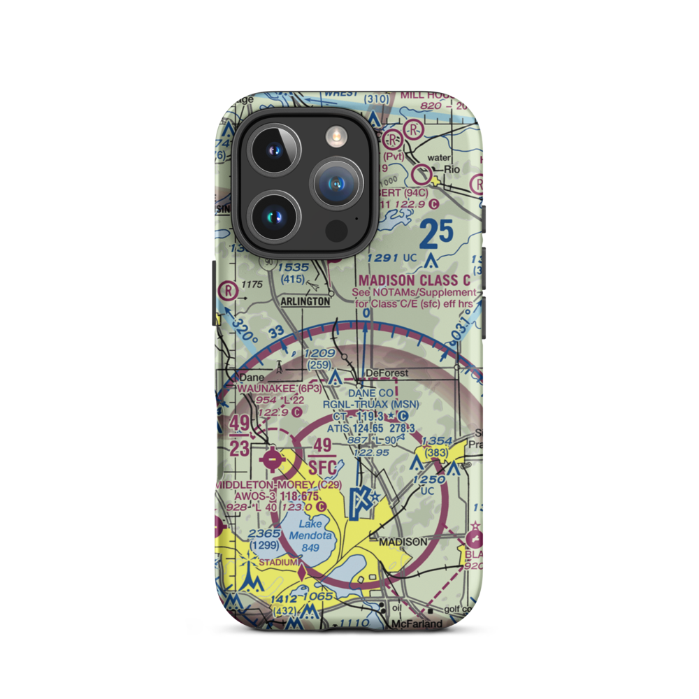 Morrisonville International Airport (WN85) VFR Sectional  Tough iPhone Case iPhone 16 Pro model shown