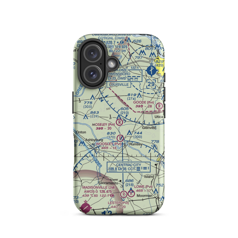 Moseley Field (4KY4) VFR Sectional  Tough iPhone Case iPhone 16 model shown