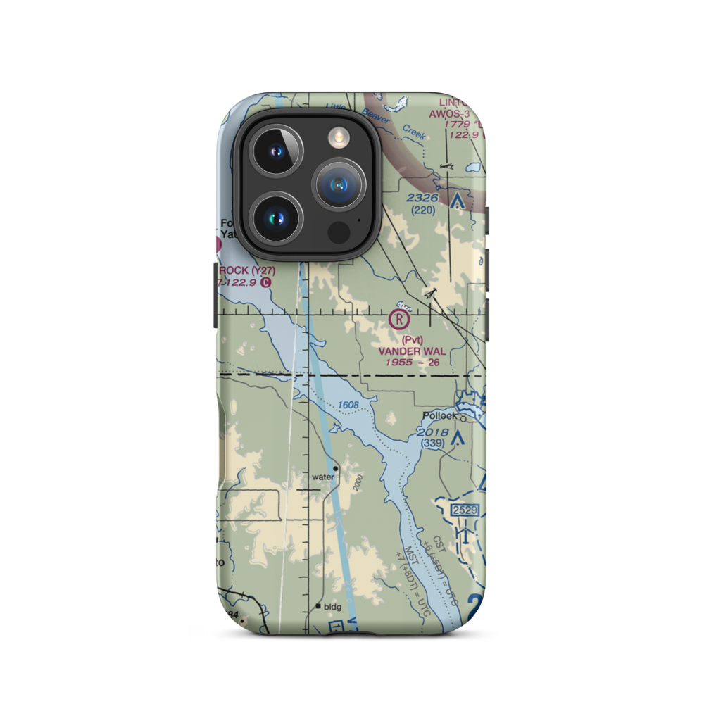 Moser Airstrip (NA54) VFR Sectional  Tough iPhone Case iPhone 16 Pro model shown