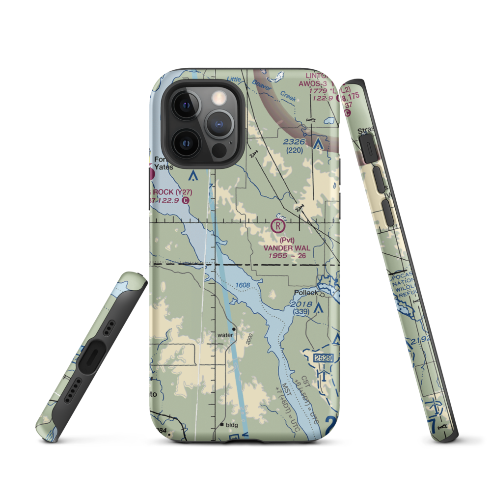 Moser Airstrip (NA54) VFR Sectional  Tough iPhone Case iPhone 12 Pro model shown