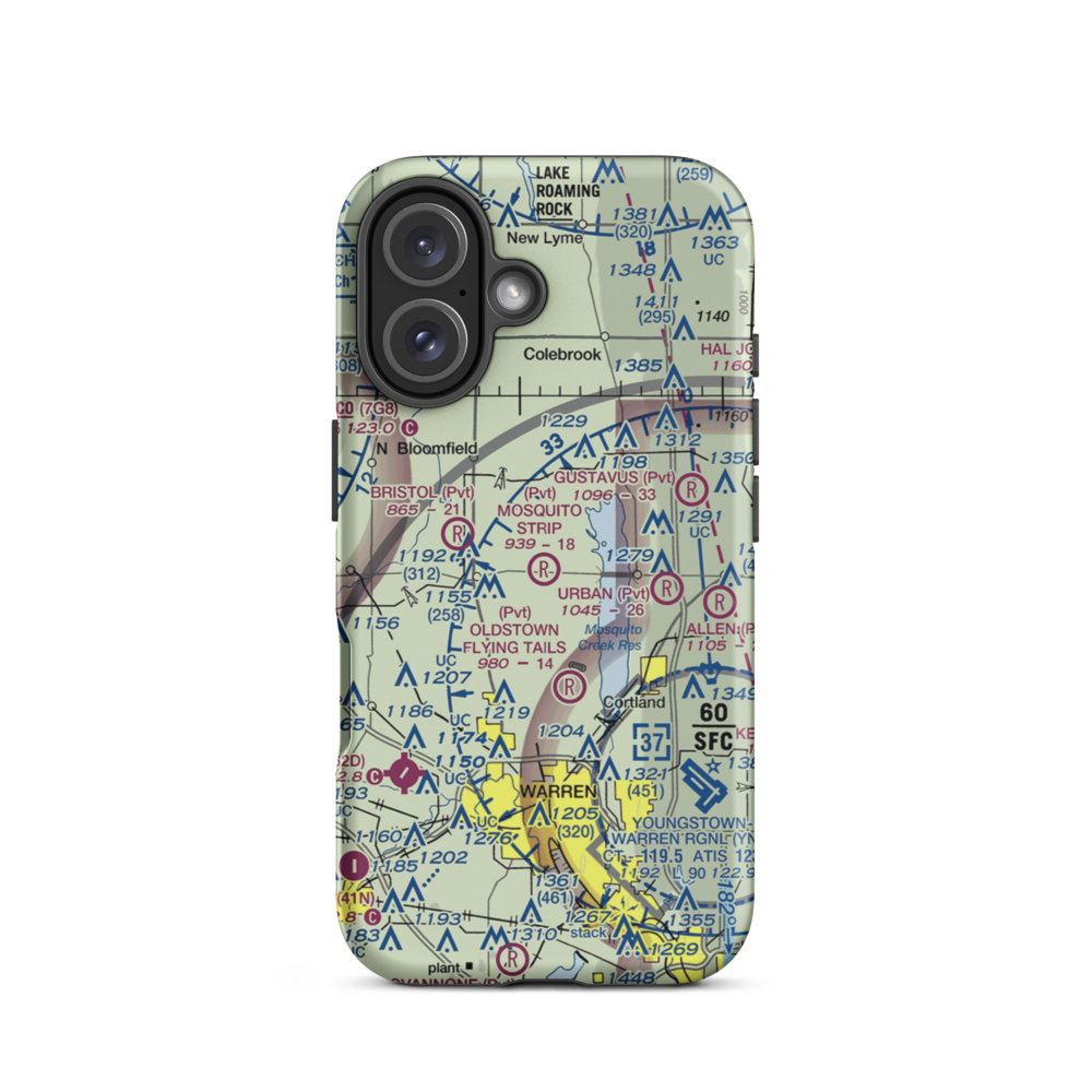 Mosquito Strip Airport (20OH) VFR Sectional  Tough iPhone Case iPhone 16 model shown