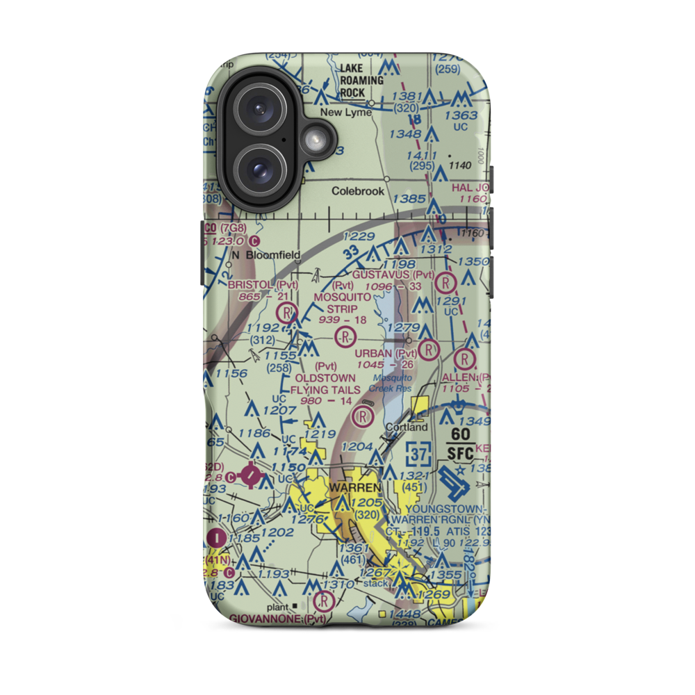 Mosquito Strip Airport (20OH) VFR Sectional  Tough iPhone Case iPhone 16 Plus model shown