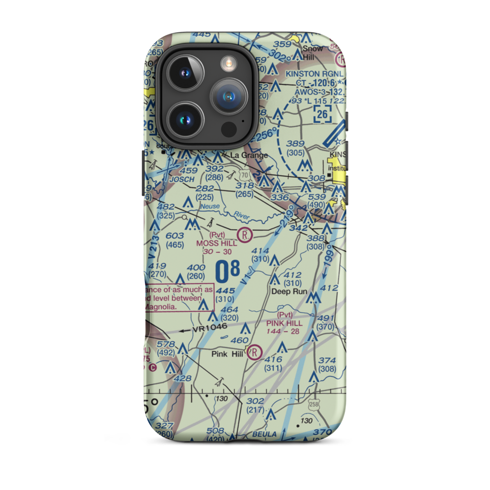 Moss Hill Airport (6NC9) VFR Sectional  Tough iPhone Case iPhone 16 Pro Max model shown