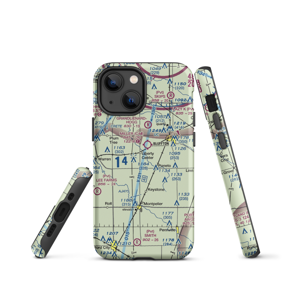 Mossburg Airport (II20) VFR Sectional  Tough iPhone Case iPhone 13 mini model shown