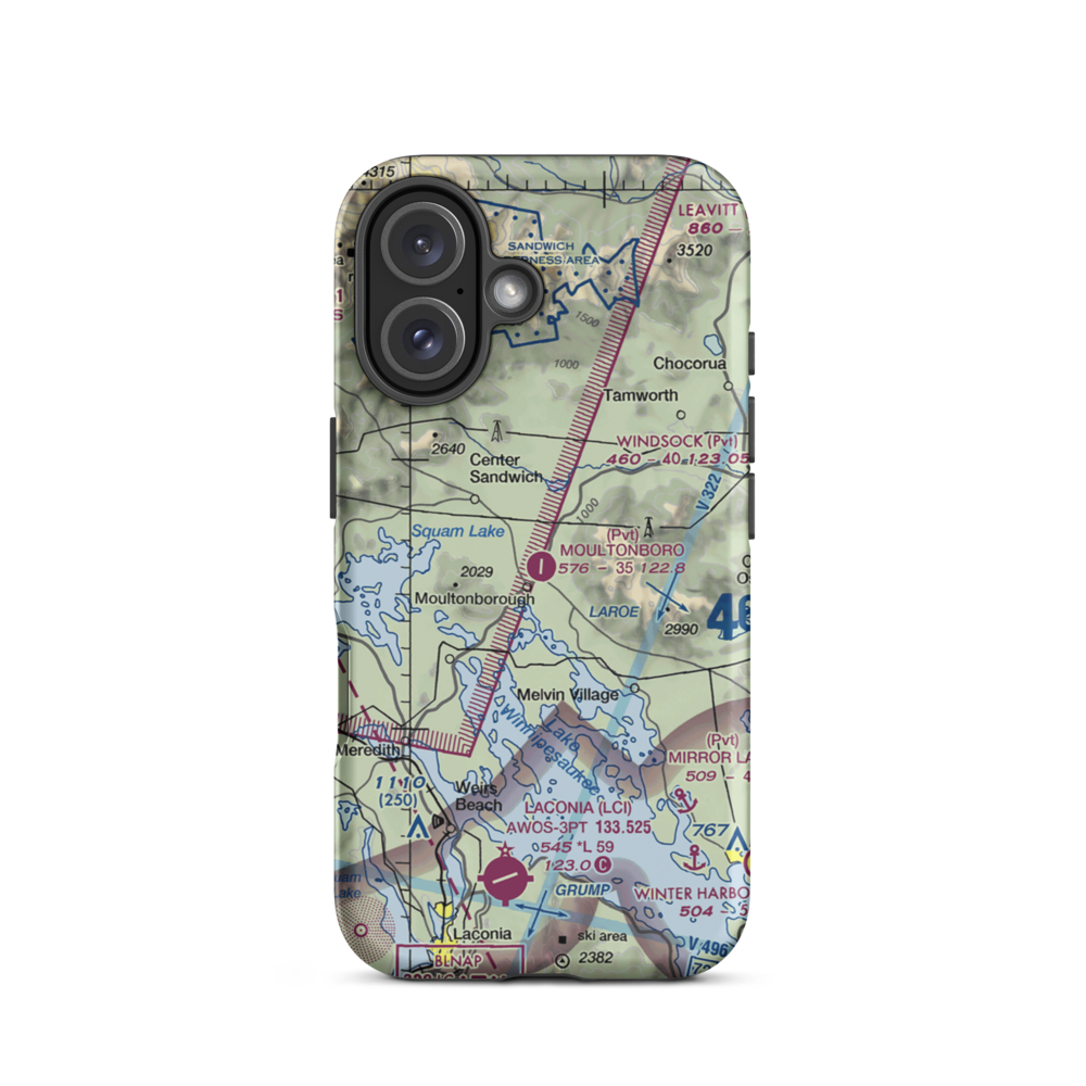 Moultonboro Airport (53NH) VFR Sectional  Tough iPhone Case iPhone 16 model shown