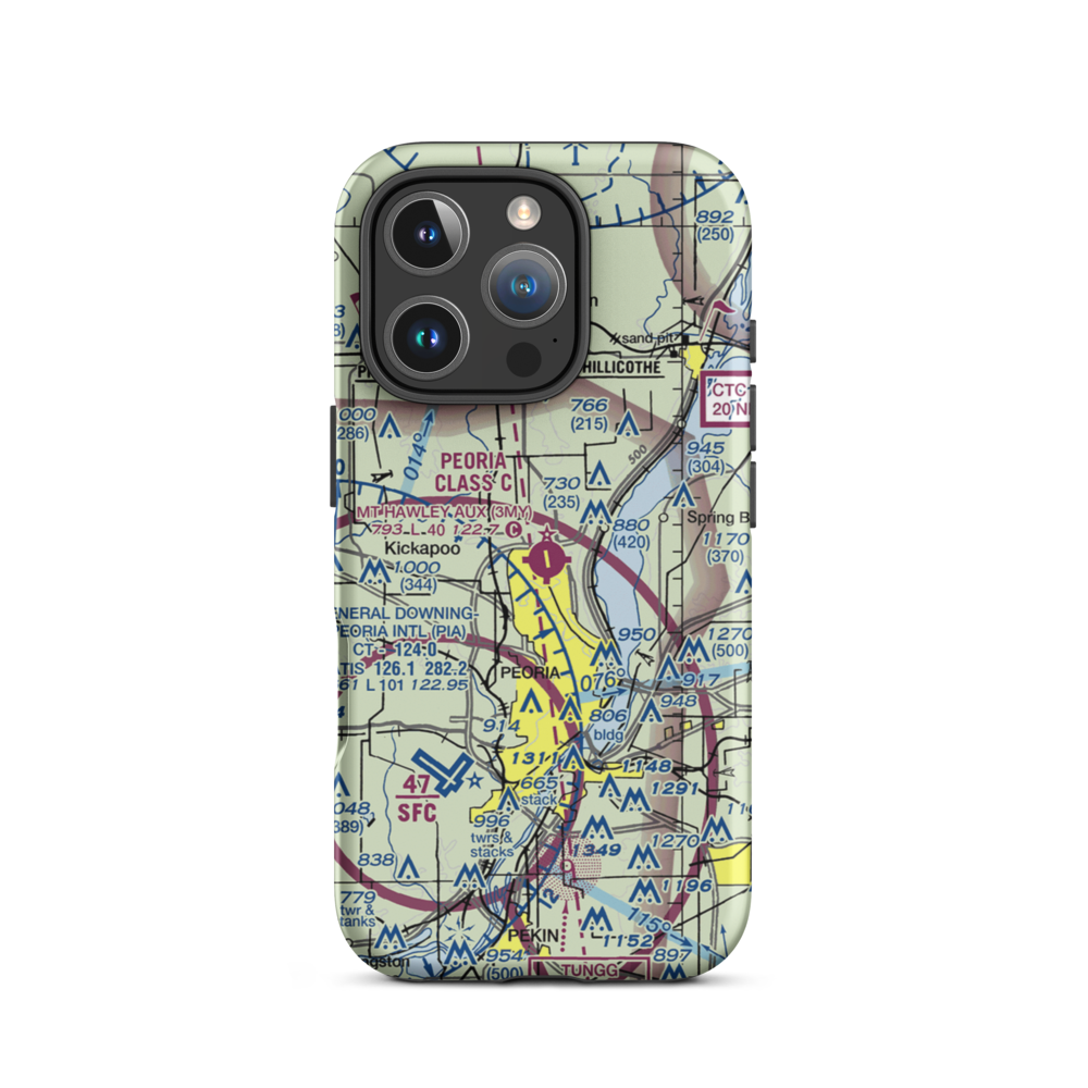 Mount Hawley Auxiliary Airport (3MY) VFR Sectional  Tough iPhone Case iPhone 16 Pro model shown