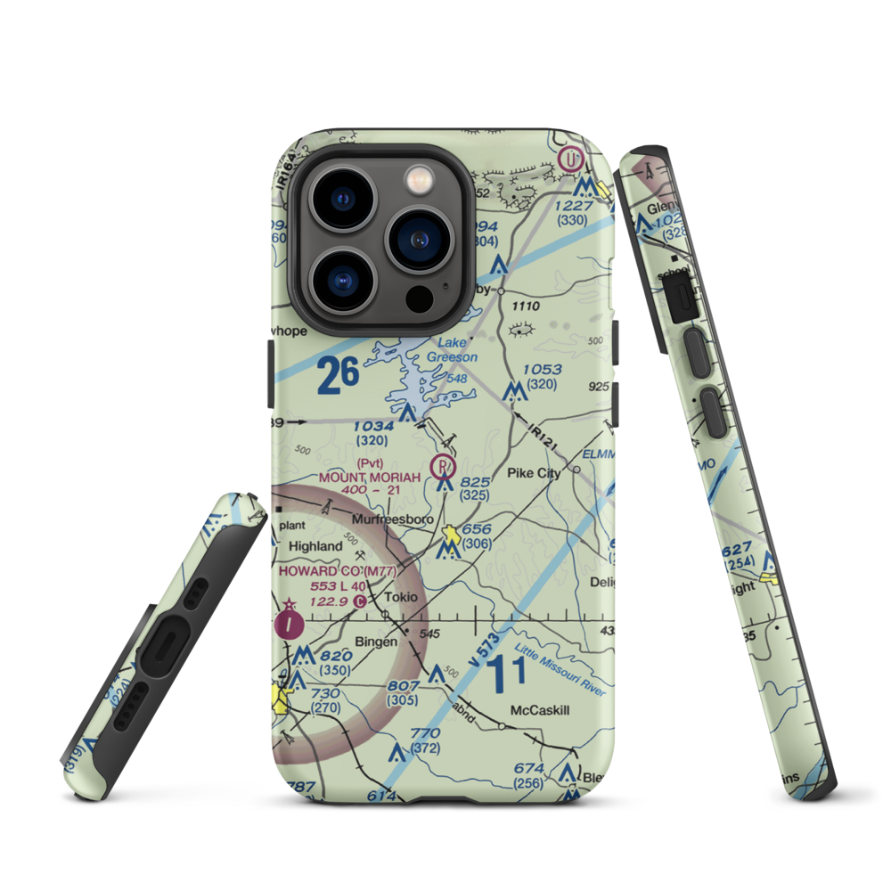 Mount Moriah Field (02AR) VFR Sectional  Tough iPhone Case iPhone 13 Pro model shown
