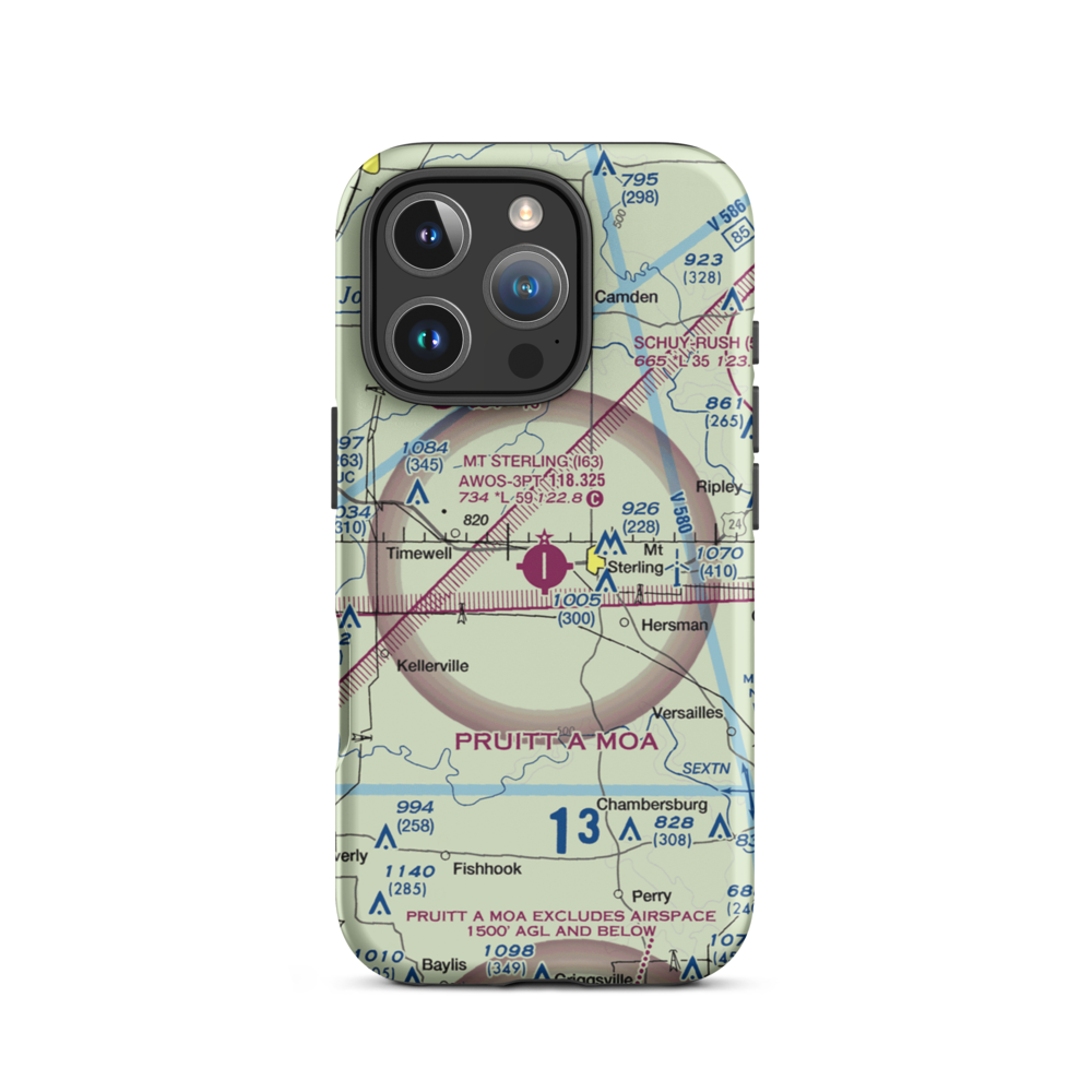 Mount Sterling Municipal Airport (I63) VFR Sectional  Tough iPhone Case iPhone 16 Pro model shown