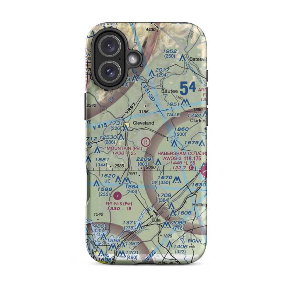Mountain Airpark (0GE5) VFR Sectional  Tough iPhone Case iPhone 16 Plus model shown