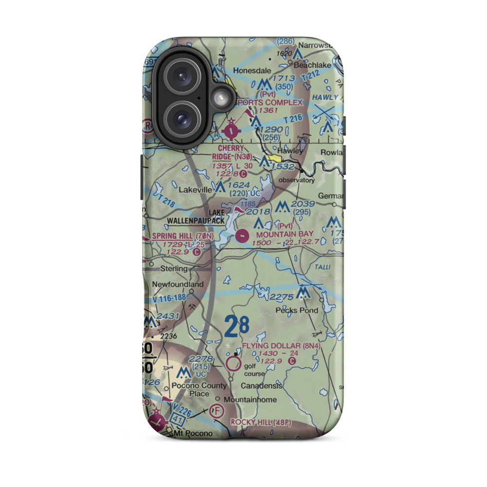 Mountain Bay Air Park Inc Airport (PA49) VFR Sectional  Tough iPhone Case iPhone 16 Plus model shown
