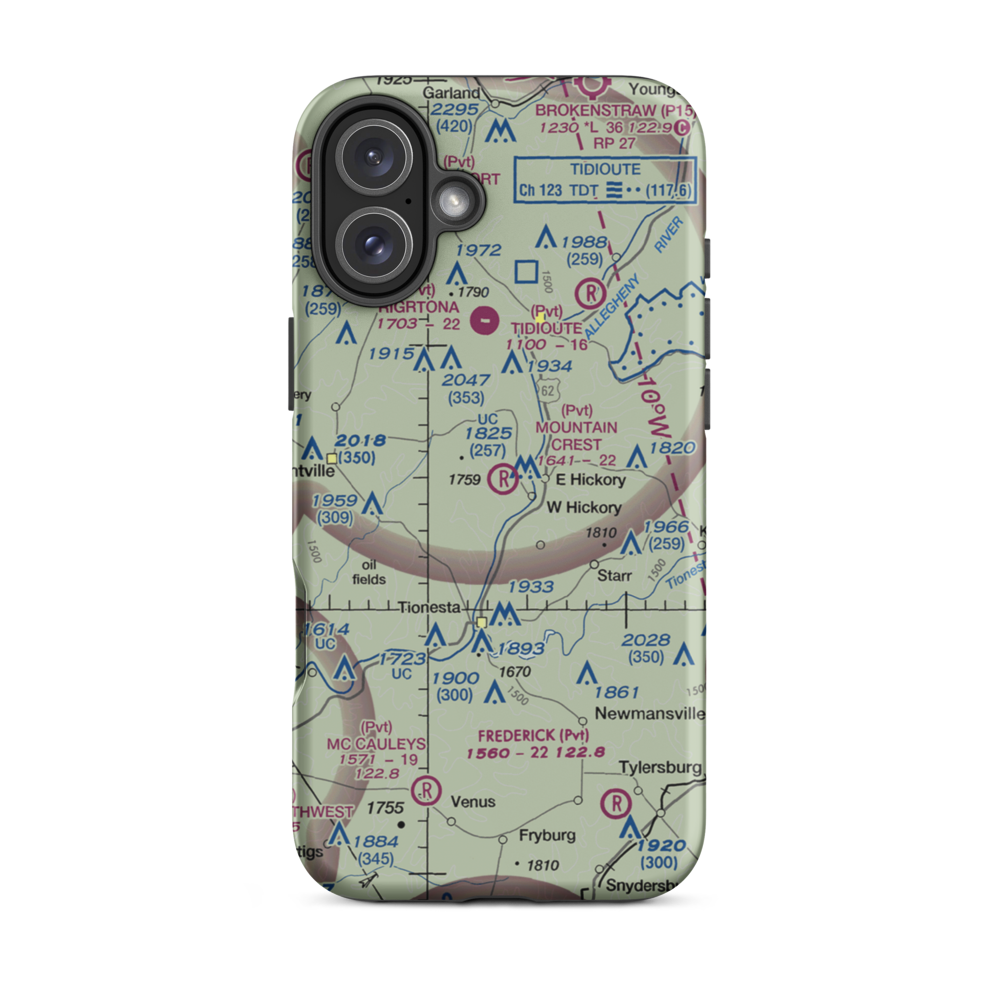 Mountain Crest Airport (17PS) VFR Sectional  Tough iPhone Case iPhone 16 Plus model shown