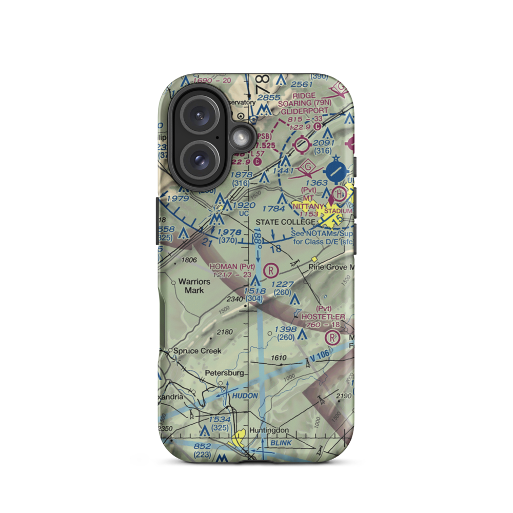 Mountain Hide-Away Airport (3PS4) VFR Sectional  Tough iPhone Case iPhone 16 model shown