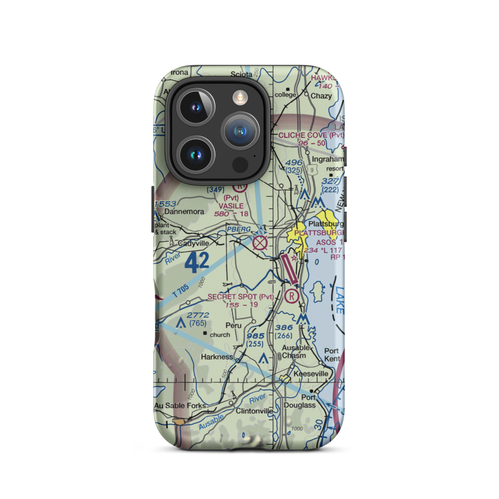 Mountain View Airpark (4NY0) VFR Sectional  Tough iPhone Case iPhone 16 Pro model shown