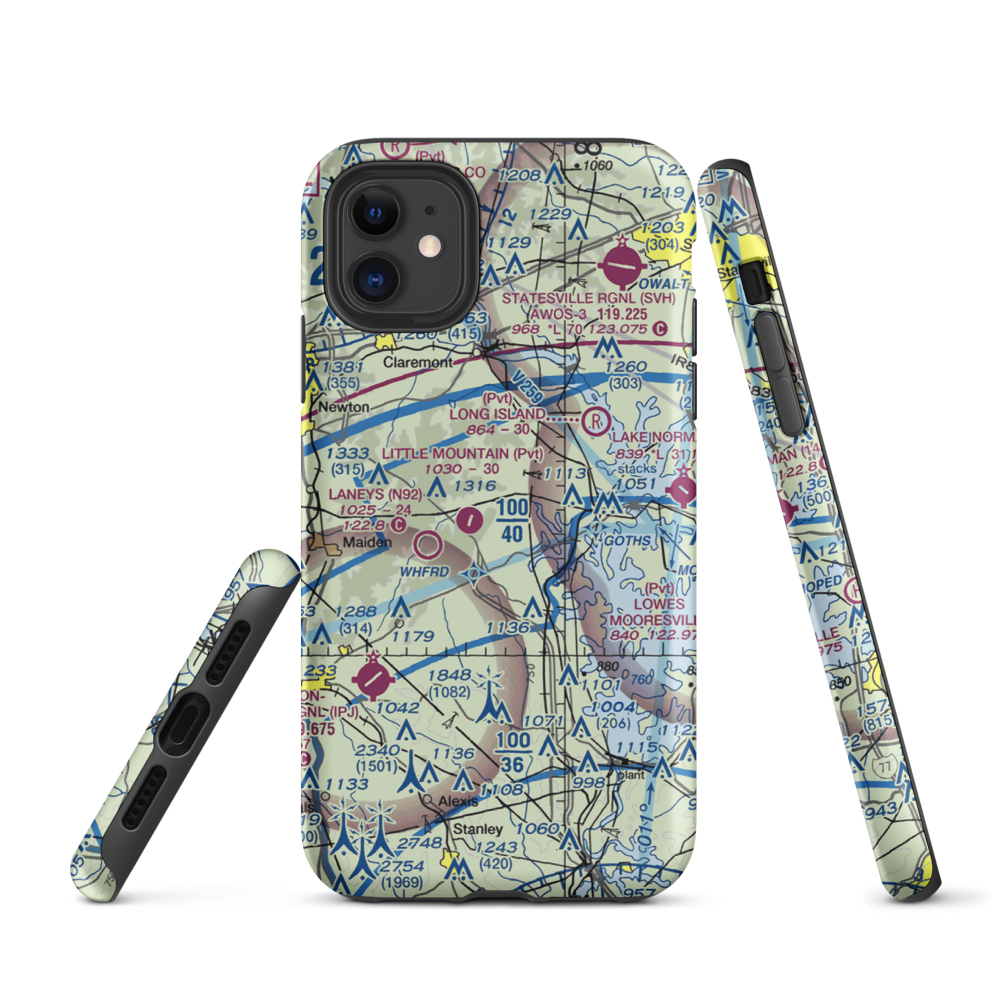 Mountain View Airport (20NC) VFR Sectional  Tough iPhone Case iPhone 11 model shown