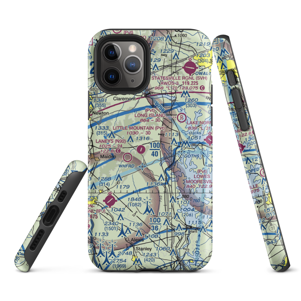 Mountain View Airport (20NC) VFR Sectional  Tough iPhone Case iPhone 11 Pro model shown