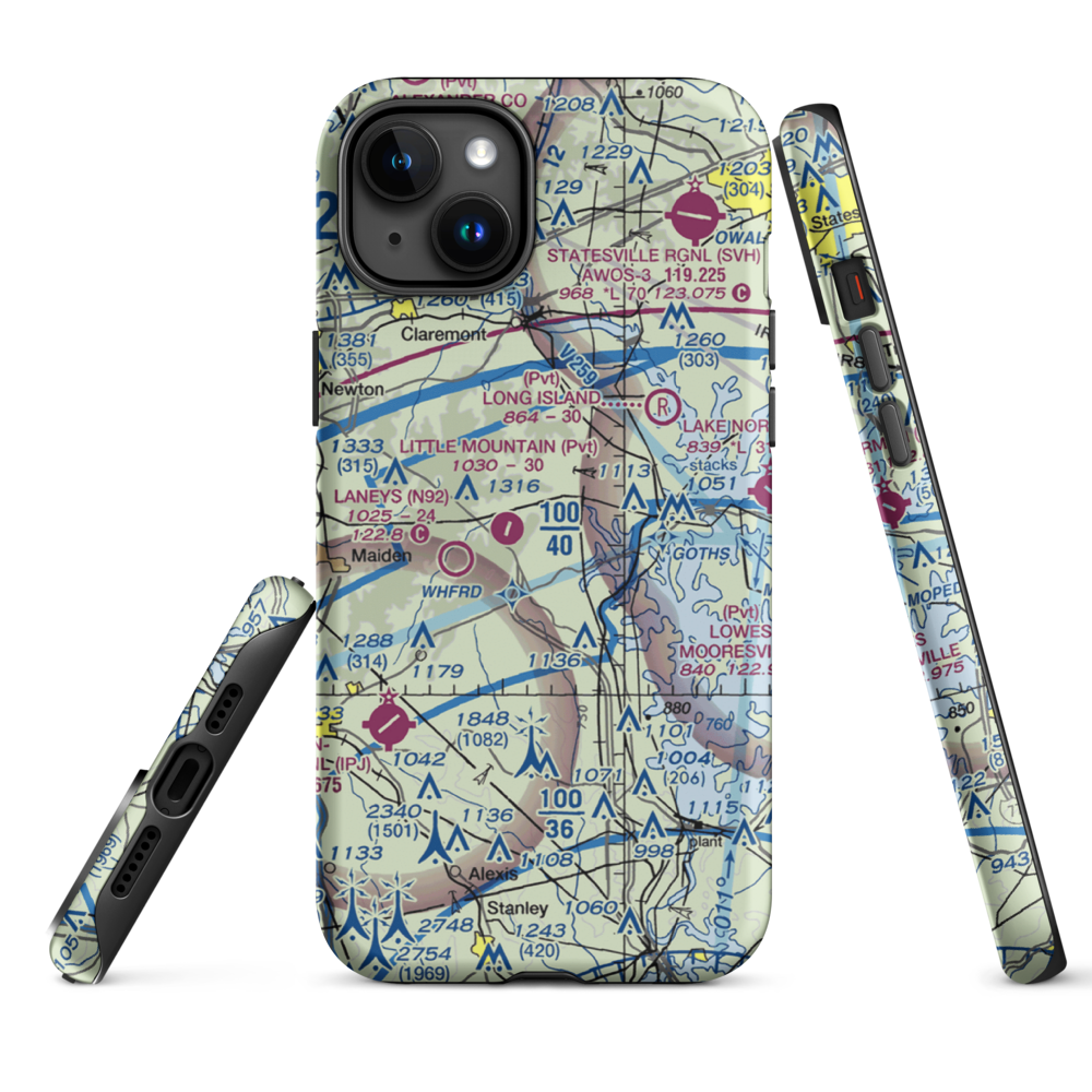 Mountain View Airport (20NC) VFR Sectional  Tough iPhone Case iPhone 15 Plus model shown