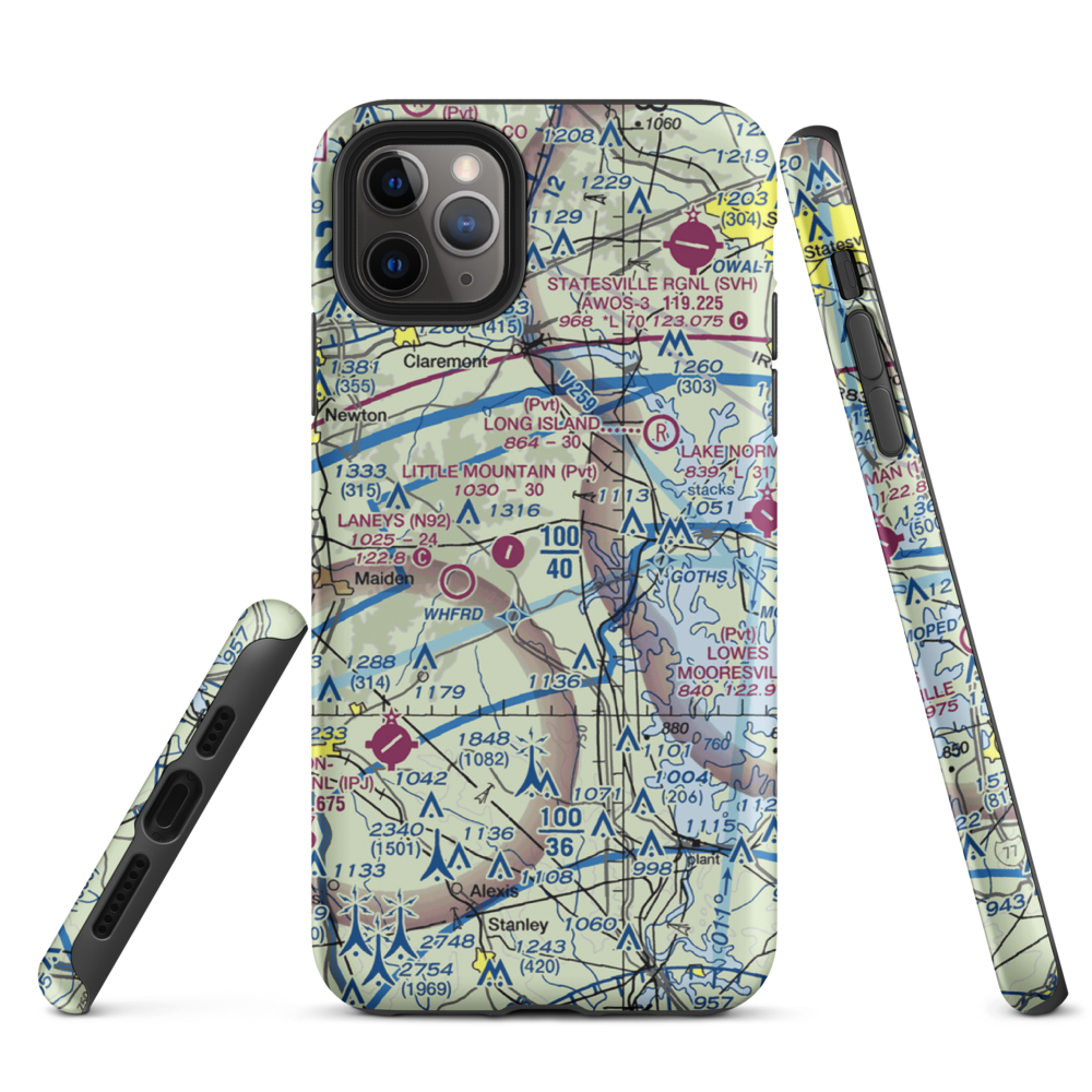 Mountain View Airport (20NC) VFR Sectional  Tough iPhone Case iPhone 11 Pro Max model shown