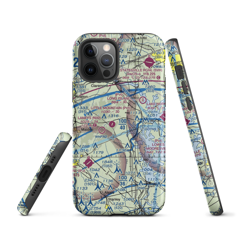 Mountain View Airport (20NC) VFR Sectional  Tough iPhone Case iPhone 12 Pro model shown