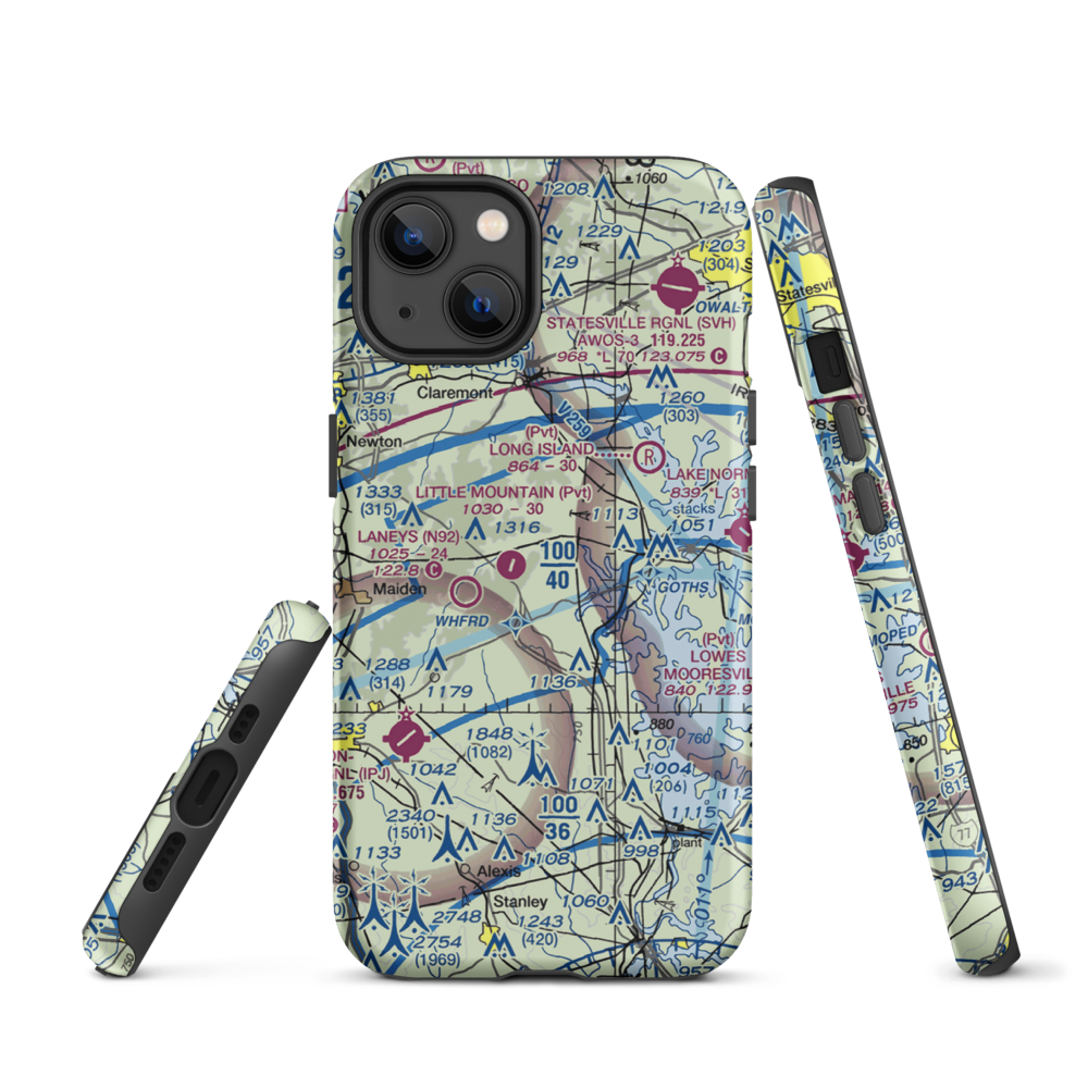 Mountain View Airport (20NC) VFR Sectional  Tough iPhone Case iPhone 13 model shown