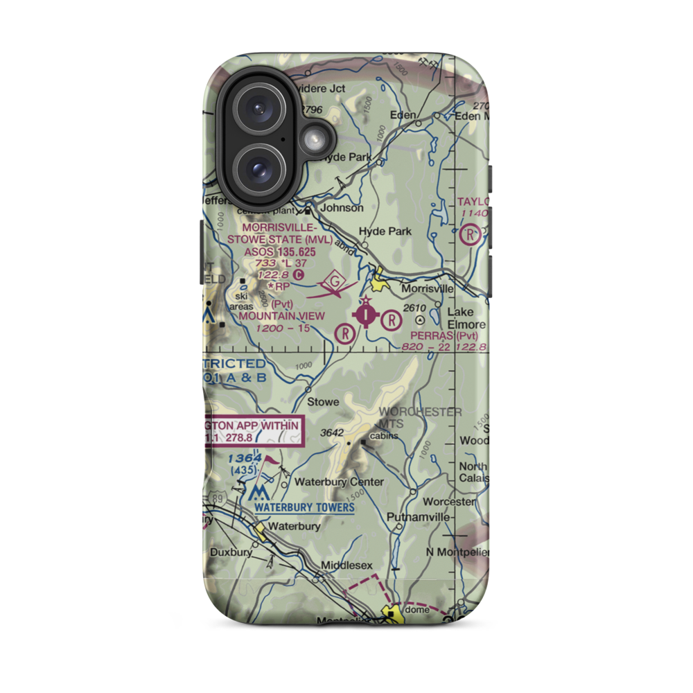 Mountain View Farm Airport (VT64) VFR Sectional  Tough iPhone Case iPhone 16 Plus model shown