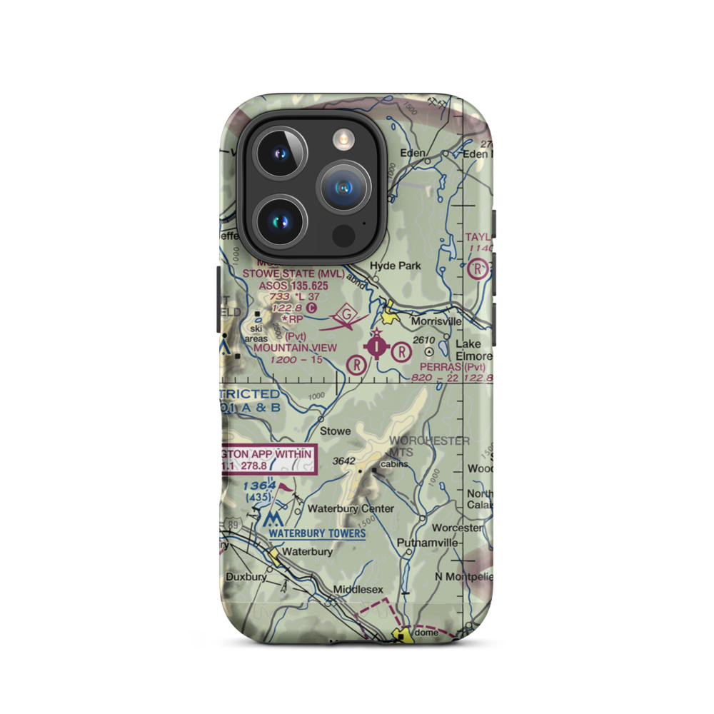 Mountain View Farm Airport (VT64) VFR Sectional  Tough iPhone Case iPhone 16 Pro model shown