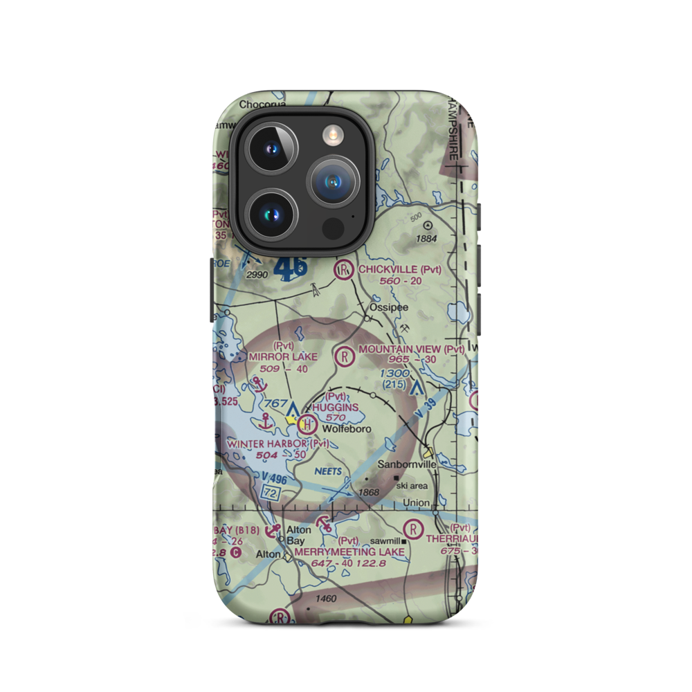Mountain View Field (NH31) VFR Sectional  Tough iPhone Case iPhone 16 Pro model shown