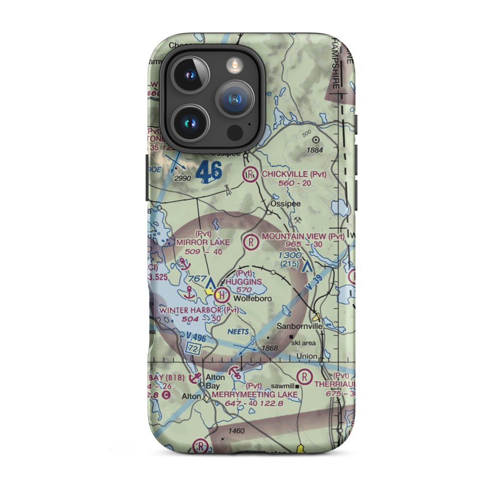 Mountain View Field (NH31) VFR Sectional  Tough iPhone Case iPhone 16 Pro Max model shown