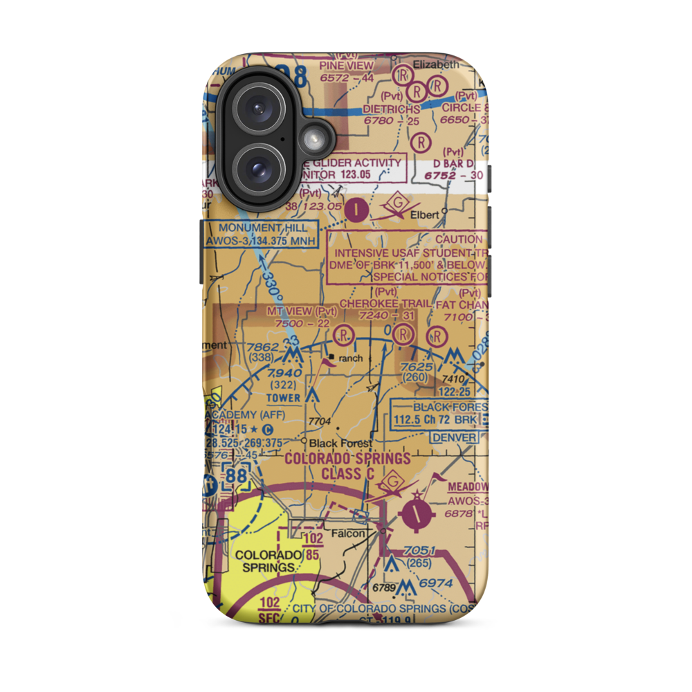 Mountain View Ranch Airport (52CO) VFR Sectional  Tough iPhone Case iPhone 16 Plus model shown