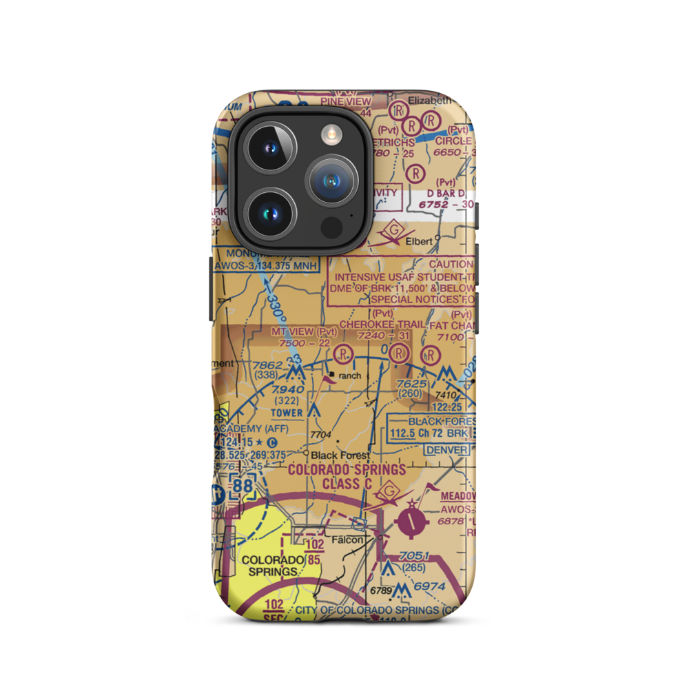 Mountain View Ranch Airport (52CO) VFR Sectional  Tough iPhone Case iPhone 16 Pro model shown
