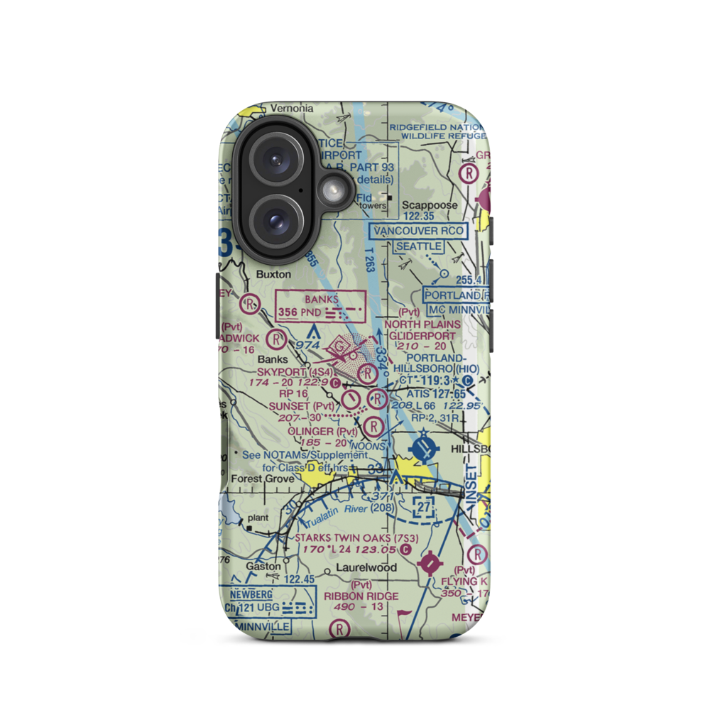 Mountaindale Airport (63OR) VFR Sectional  Tough iPhone Case iPhone 16 model shown