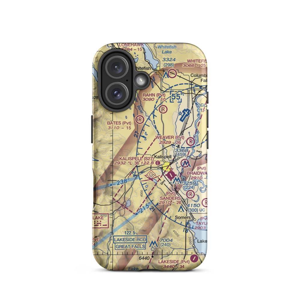Mower Field (MT84) VFR Sectional  Tough iPhone Case iPhone 16 model shown