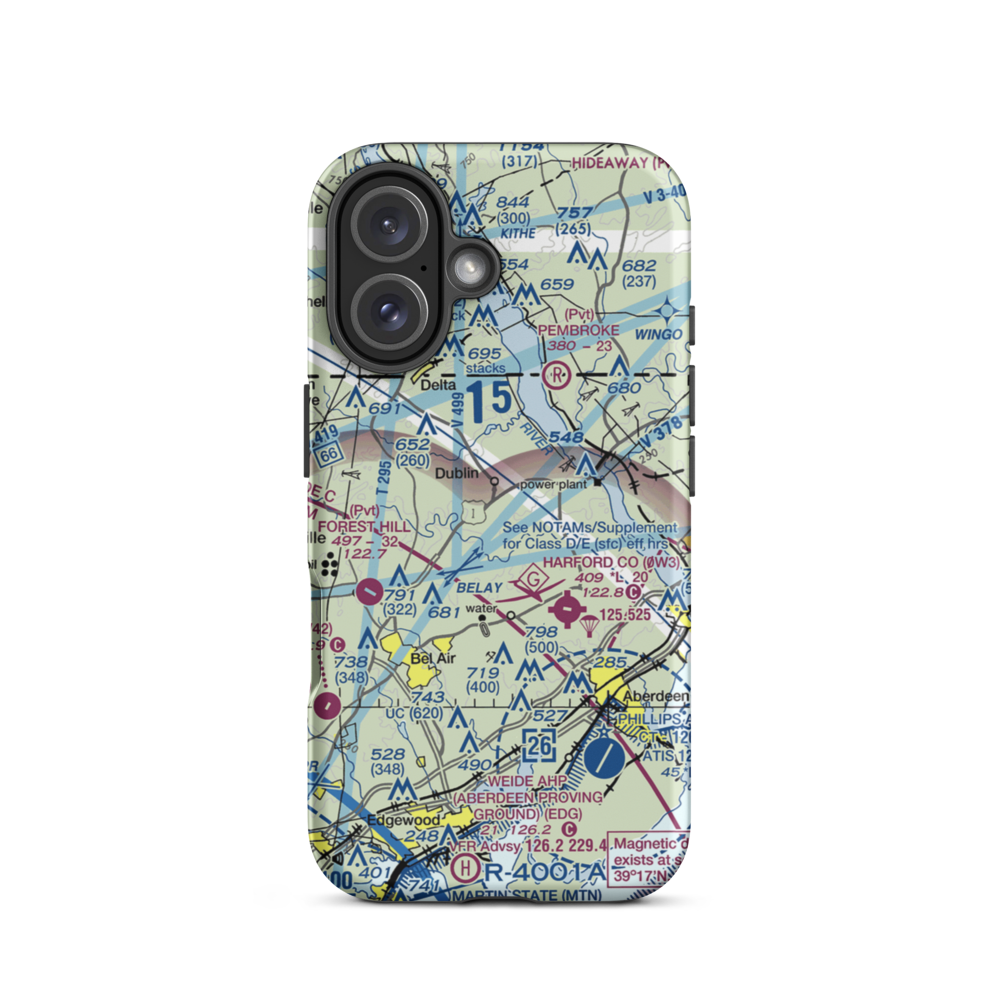Moxley's Airport (4MD6) VFR Sectional  Tough iPhone Case iPhone 16 model shown