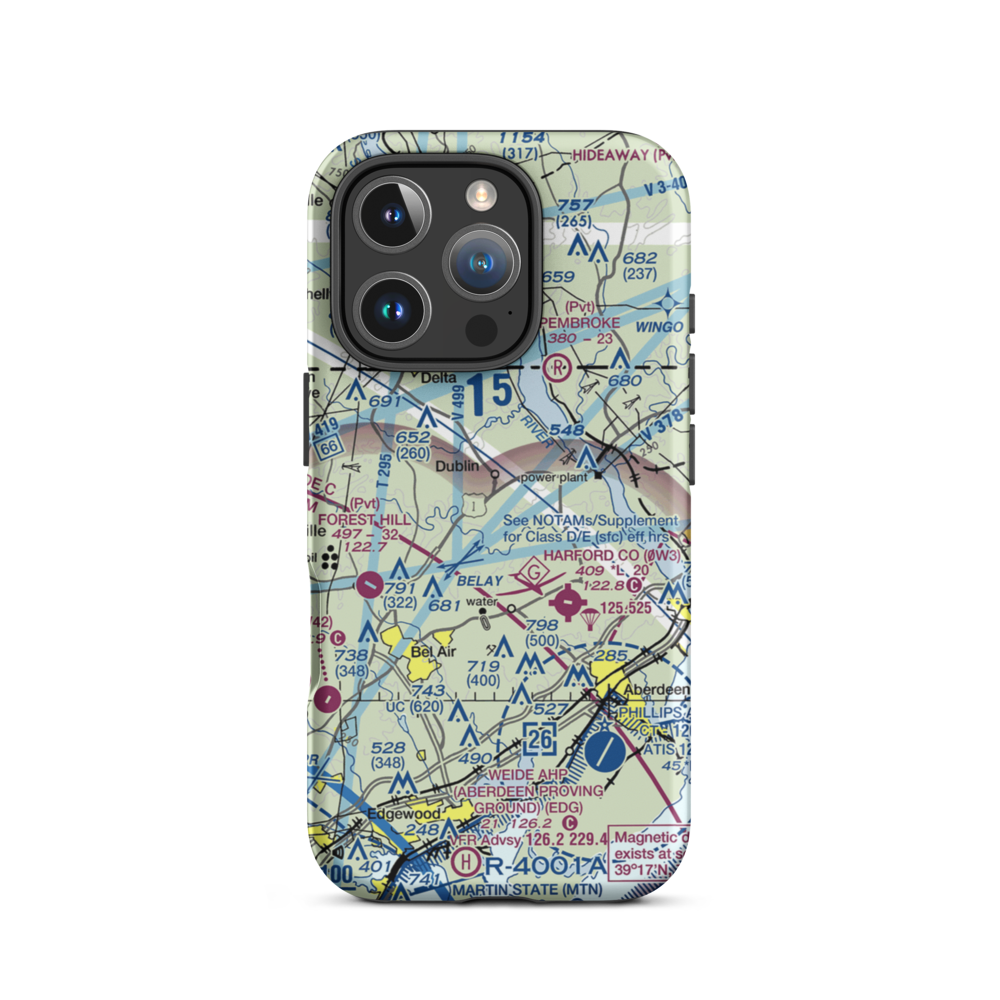 Moxley's Airport (4MD6) VFR Sectional  Tough iPhone Case iPhone 16 Pro model shown