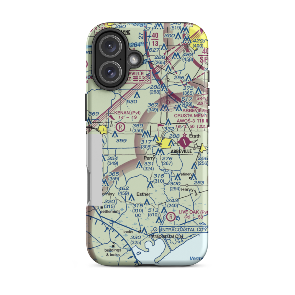 Ms Pats Airport (35LA) VFR Sectional  Tough iPhone Case iPhone 16 Plus model shown