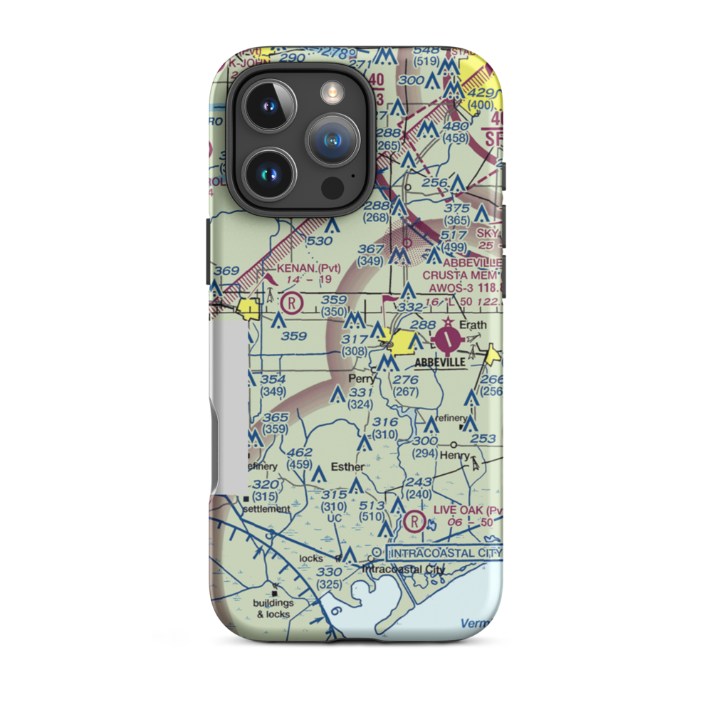 Ms Pats Airport (35LA) VFR Sectional  Tough iPhone Case iPhone 16 Pro Max model shown