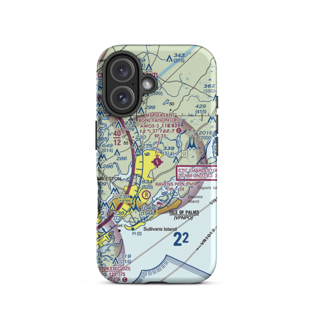 Mt Pleasant Regional-Faison field (LRO) VFR Sectional  Tough iPhone Case iPhone 16 model shown