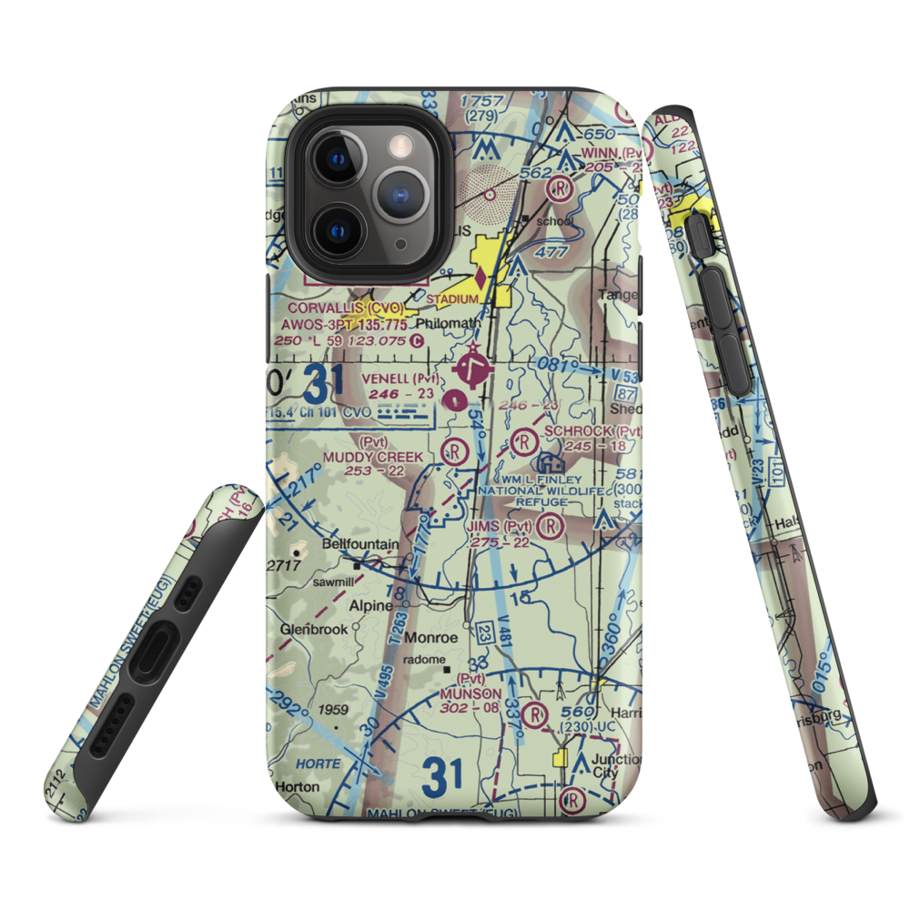 Muddy Creek Airport (55OR) VFR Sectional  Tough iPhone Case iPhone 11 Pro model shown