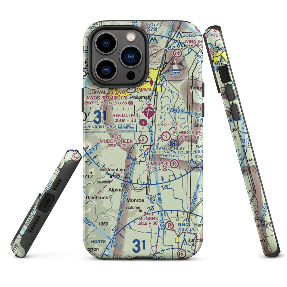 Muddy Creek Airport (55OR) VFR Sectional  Tough iPhone Case iPhone 13 Pro Max model shown