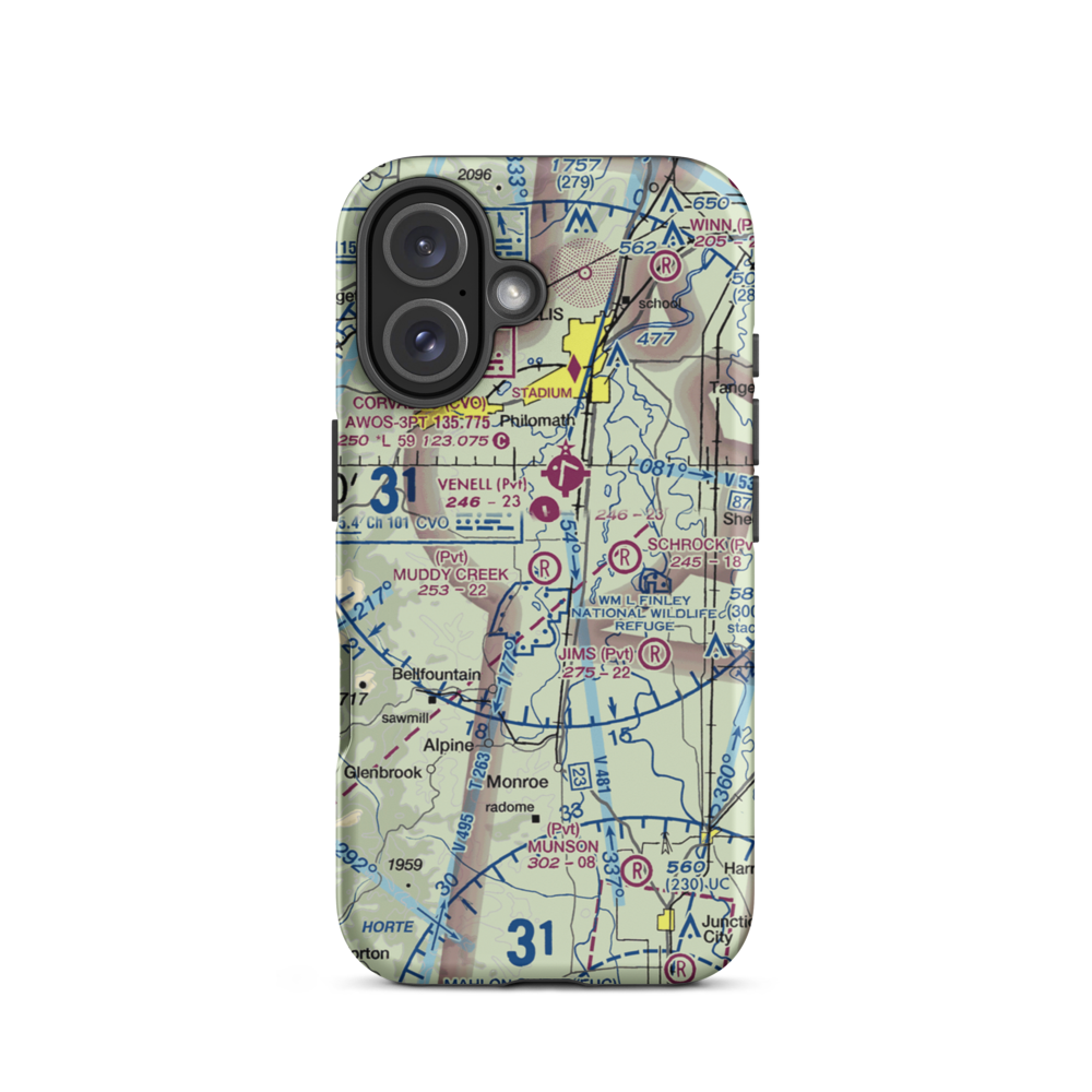 Muddy Creek Airport (55OR) VFR Sectional  Tough iPhone Case iPhone 16 model shown