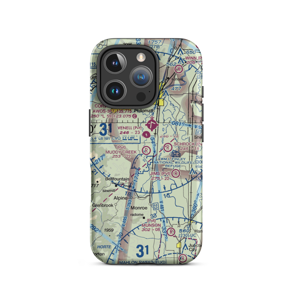 Muddy Creek Airport (55OR) VFR Sectional  Tough iPhone Case iPhone 16 Pro model shown